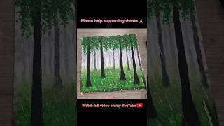 Raining Forest shorts painting satisfying video viral [upl. by Ativahs635]