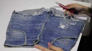 DIY  Como Desfiar Seu Jeans passo a passo  How To Make A Destroyed Jeans step by step [upl. by Carrillo]