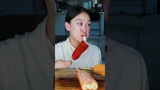 EXTRA CHEESY KOREAN CORN DOG 🤤✨ mukbang [upl. by Airotahs]