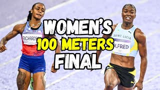 ShaCarri Richardson vs Julien Alfred II FINAL Womens 100 meters Olympic Games Paris 2024 [upl. by Rimola661]