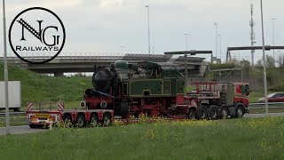 26 april 2023 Transport stoomlocomotief HSIJ 22 Tom Vanaf IJmuiden naar Stoomcentrum Maldegem [upl. by Ymar]