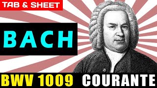 TABSheet BWV 1009 Courante by Johann Sebastian Bach PDF  Guitar Pro  MIDI [upl. by Arsi]