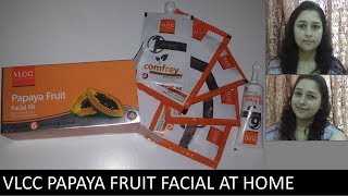 HOW TO DO FACIAL AT HOME STEP BY STEP USING VLCC PAPAYA FRUIT FACIAL KIT [upl. by Riess626]