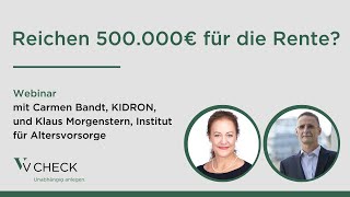 Reichen 500000 Euro für die Rente  Webinar [upl. by Fia]