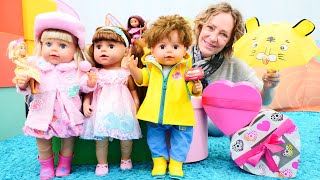 Spielspaß mit Nicole Überraschungen für die Baby Born Puppen Spielzeug Video auf Deutsch [upl. by Bradford]