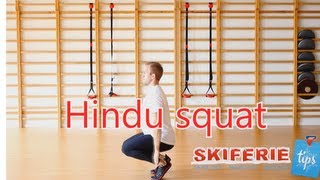 Skitræning  Øvelser til skiferie  2 af 7  Hindu squat  Skiferietipsdk [upl. by Anoj]