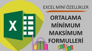 Excel Ortalama Formulü Nasıl Yazılır  Ortalama Min ve Mak Formulleri  Mini Excel Özellikleri [upl. by Aneekahs]