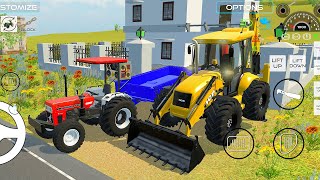 swaraj 855 FE modified tractor ampnew JCB 3dxJCB new tyre instalswaraj new trolley [upl. by Nabal394]