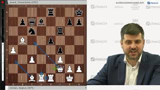 Carlsen vs Anand Svidlers Norway Chess 2019 Match of the Day [upl. by Htrowslle]