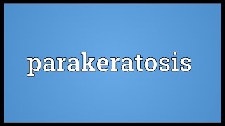 Parakeratosis Meaning [upl. by Naut]