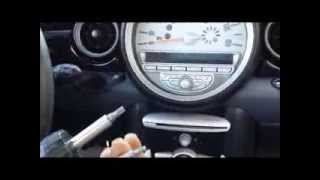 How to Remove Display  Speedometer Cluster  Radio from 2008 Mini Cooper for Repair [upl. by Adnoraj590]