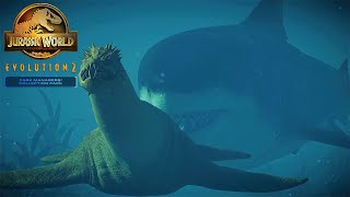 Megalodon HUNTING Elasmosaurus  Jurassic World Evolution 2 [upl. by Glynnis]