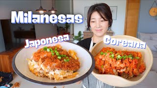 Milanesa Coreana🇰🇷 y Japonesa🇯🇵ㅣPicante y Salado Dulce 😋 [upl. by Nollek]