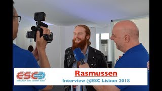 Rasmussen Denmark interview  Eurovision 2018 Lisbon  ESC Radio [upl. by Richart]