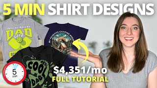 How to Make 4351 A Month Selling SUPER SIMPLE TShirts Beginner Print on Demand Tutorial [upl. by Otila]