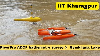 Lake bottom depth River bathymetry survey using RiverPro ADCP at Gymkhana lake IIT Kharagpur IITKGP [upl. by Ailed812]