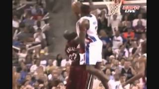 Ben Wallace blocks Shaquille ONeal Great Timing 2006 ECF [upl. by Alfons78]