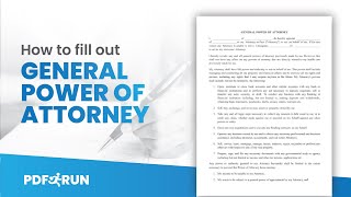 How to Fill Out General Power of Attorney Online  PDFRun [upl. by Mundt]