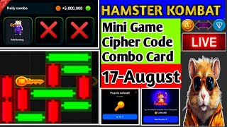 Hamster Kombat  Mini Game  17August  hamsterkombatminigame [upl. by Bandler860]