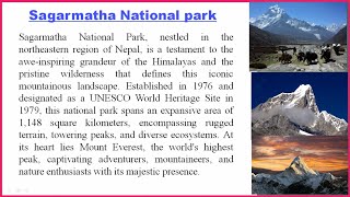 Sagarmatha National Park essay in English  Sagarmatha essay writing  Mount Everest  Nabi Idea [upl. by Llejk888]