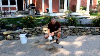 Muriatic acid removing a rust stain From concrete 1 [upl. by Sorcha666]