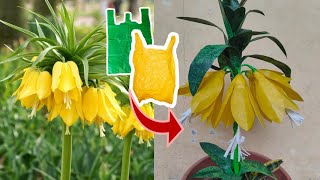 Cara Membuat Bunga dari plastik kresek  How to make Fritillaria Imperialis from plastic bag [upl. by Henrik]