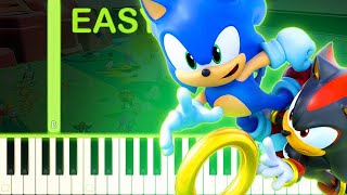 SONIC RUMBLE  Announce Trailer Song  EASY Piano Tutorial [upl. by Zsolway563]