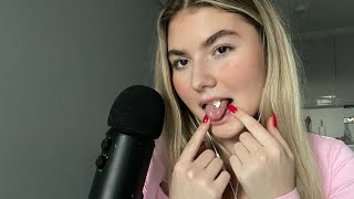 ASMR  Wet Teeth Tapping  GUM CHEWING English [upl. by Tonie401]