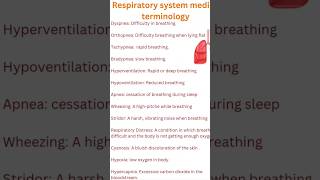 Respiratory system medical terminologyshortvideo medicalterminology [upl. by Tegirb]