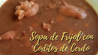 Como hacer sopas de frijol rojo o zaragoza con coditos de cerdo [upl. by Anera]