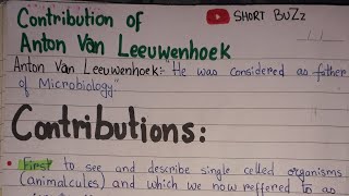 Contributions of Anton Van Leeuwenhoek in Microbiology antonvanleeuwenhoek fatherofmicrobio [upl. by Eiclud368]