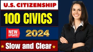 2024 random 100 civics questions and answers  US citizenship interview [upl. by Thekla]