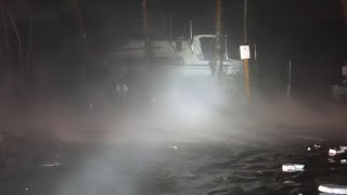 Hurricane MILTON Smashes into Venice Florida  Storm Surge Roaring in  Roofs Coming off 10092024 [upl. by Elijah]