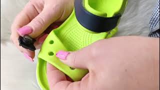 How to insert Crocs Jibbitz Accessories TOPSHOESLV [upl. by Dinnage]