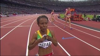 Meseret Defar Wins Womens 5000m Gold  London 2012 Olympics [upl. by Kciredorb485]