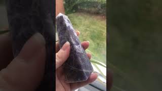 Lepidolite Crystal 215g Unicorn Stone Mica Tower Point Obelisk Generator Purple [upl. by Eahsed]