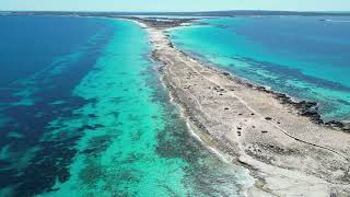 Illetes Beach Formentera  4K Drone Footage [upl. by Ause]