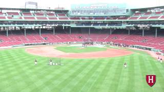 Harvard Baseball Commemorates Fenway Parks 100th Year [upl. by Ardnuaek]