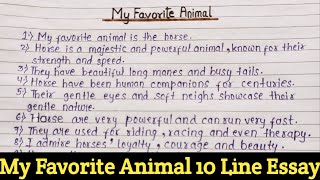 My Favorite Animal Essay  My Favorite Animal Paragraph  About Horse Essay  Horse 10 Lines Essay [upl. by Ynamad]