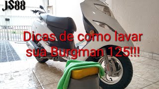 Como lavar a Burgman 125 Dicas de cera líquida JS88 [upl. by Nickerson]