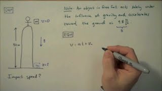 How to Solve a Free Fall Problem  Simple Example [upl. by Anael]