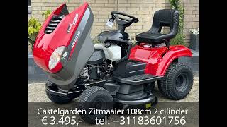 Castelgarden Zitmaaier 108cm 2 cilinder Vtwin Hydrostaat maaitractor [upl. by Manlove876]