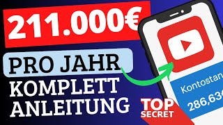 🚨 Verdiene 211000€ mit YOUTUBE OHNE EIGENE VIDEOS Online Geld verdienen Anleitung für Anfänger [upl. by Ttessil]