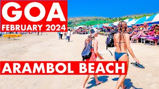 Arambol Beach  February 2024  Goa Vlog  Market Shacks Watersports  Goa 2023  Russian Beach [upl. by Alberto]