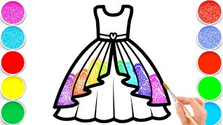 Dress Drawing Painting Coloring For Kids and Toddlers Child Art [upl. by Kayley773]