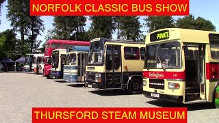 Norfolk Classic Bus amp Coach Show and Roadrun from Thursford Steam Museum [upl. by Nasas]