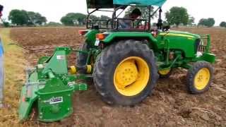 How Rotavator works in field  John deere Tractor doing rotavator best for cultivation [upl. by Ainitsirk]