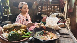 Hari ini masak lodeh katak hitam ikan pindang besuel bayam [upl. by Melas534]