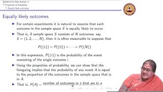 Lecture 66  Probability  Equally likely outcomes [upl. by Fabiano203]