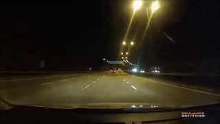 M25 anticlockwise from Jct 12 M3 to Clacket Lane Services by night [upl. by Nodyarg380]